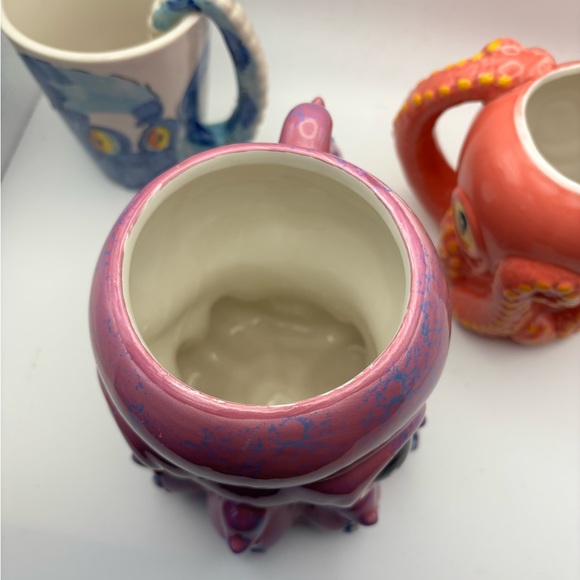 Oceanic Charm Ceramic Mug Trio - Blue, Pink, and Purple - Picture 7 of 16